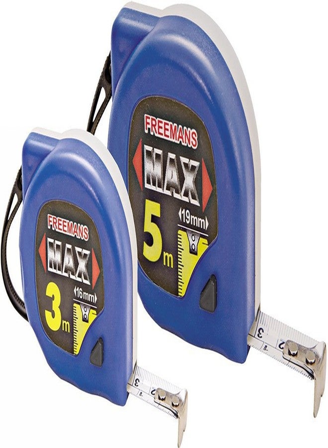 FREEMANS Max 3m:16mm Measuring Tape + Max 5m:19mm Measuring Tape - Image 1